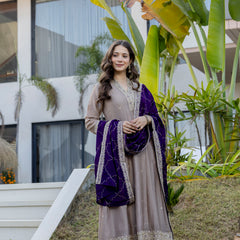 Women's Vichitra Silk Embroidered Kurta Pant Dupatta Set