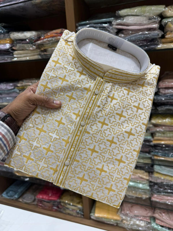 Men’s Heavy Jacquard Kurta with Semi Cotton Chudidar