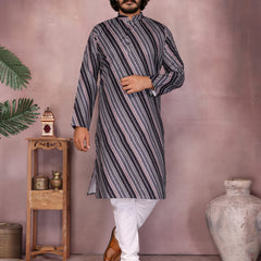 Men’s Heavy Cotton Printed Kurta Pyjama Set