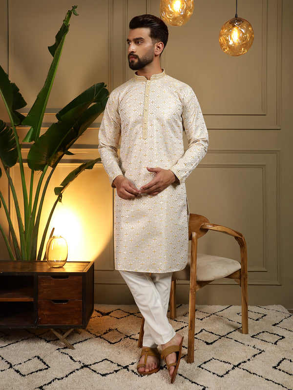 Men’s Heavy Jacquard Kurta with Semi Cotton Chudidar