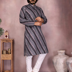 Men’s Heavy Cotton Printed Kurta Pyjama Set