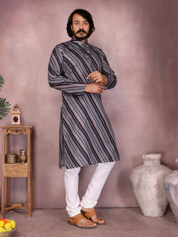 Men’s Heavy Cotton Printed Kurta Pyjama Set