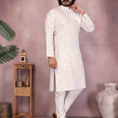 Men’s Cotton Sequence Work Kurta with Semi Cotton Chudidar
