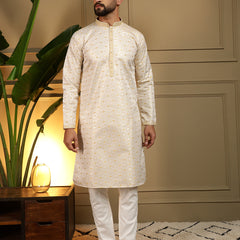 Men’s Heavy Jacquard Kurta with Semi Cotton Chudidar