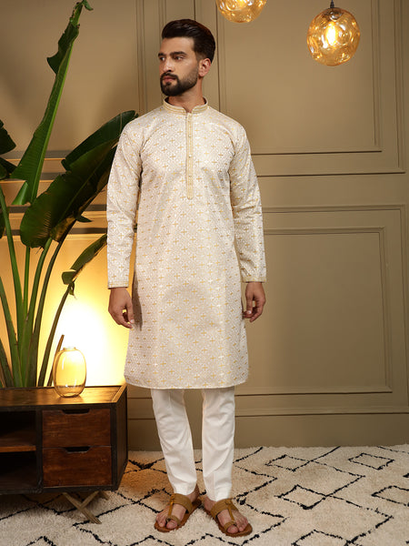 Men’s Heavy Jacquard Kurta with Semi Cotton Chudidar