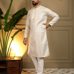 Men’s Heavy Jacquard Kurta with Semi Cotton Chudidar