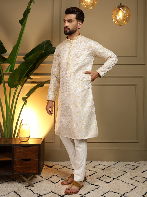 Men’s Heavy Jacquard Kurta with Semi Cotton Chudidar