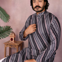Men’s Heavy Cotton Printed Kurta Pyjama Set