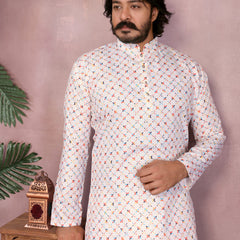 Men’s Cotton Sequence Work Kurta with Semi Cotton Chudidar