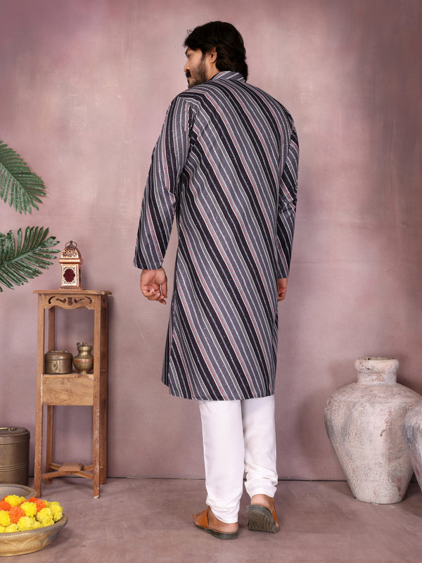 Men’s Heavy Cotton Printed Kurta Pyjama Set
