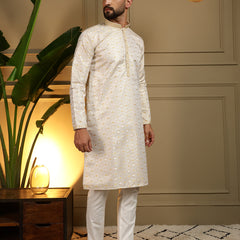 Men’s Heavy Jacquard Kurta with Semi Cotton Chudidar