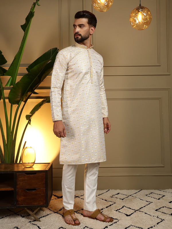 Men’s Heavy Jacquard Kurta with Semi Cotton Chudidar