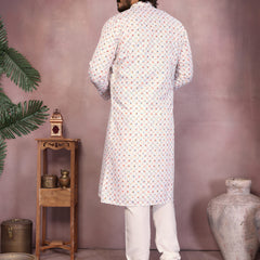 Men’s Cotton Sequence Work Kurta with Semi Cotton Chudidar