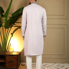 Men’s Viscose Silk Embroidered Kurta with Semi Cotton Chudidar