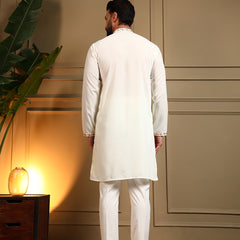Men’s Armani Lachko Embroidered Kurta with Semi Cotton Chudidar