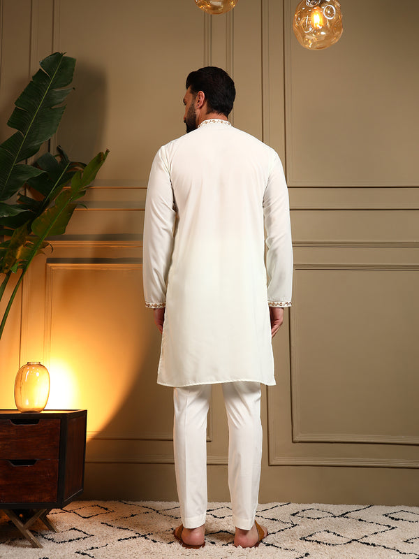 Men’s Armani Lachko Embroidered Kurta with Semi Cotton Chudidar