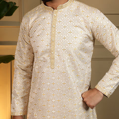 Men’s Heavy Jacquard Kurta with Semi Cotton Chudidar