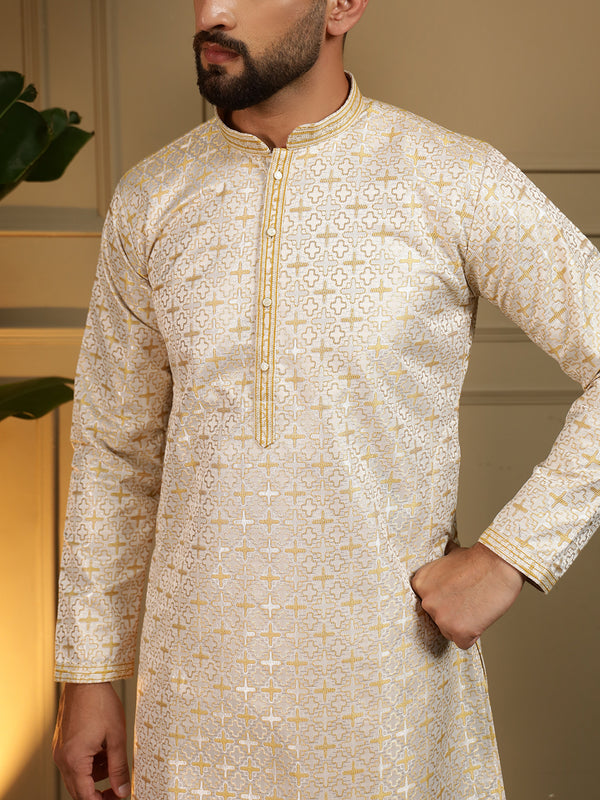 Men’s Heavy Jacquard Kurta with Semi Cotton Chudidar
