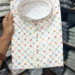 Men’s Cotton Sequence Work Kurta with Semi Cotton Chudidar