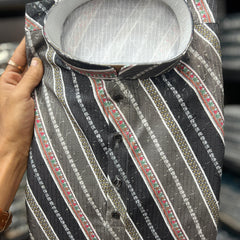 Men’s Heavy Cotton Printed Kurta Pyjama Set