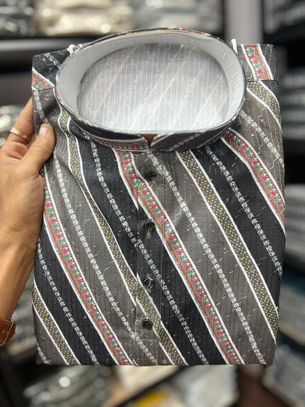 Men’s Heavy Cotton Printed Kurta Pyjama Set