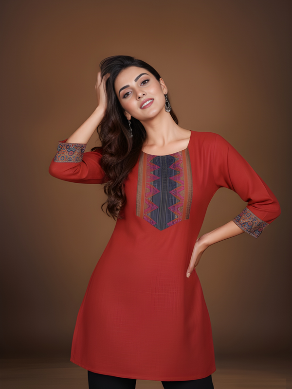 Stylish Women’s Cotton Jacquard Kurti Top