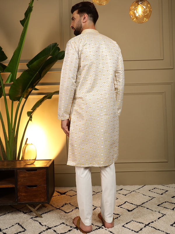 Men’s Heavy Jacquard Kurta with Semi Cotton Chudidar