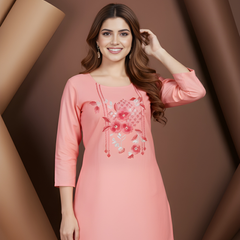 Casual Women’s Cotton Blend Handwork Tunic Top
