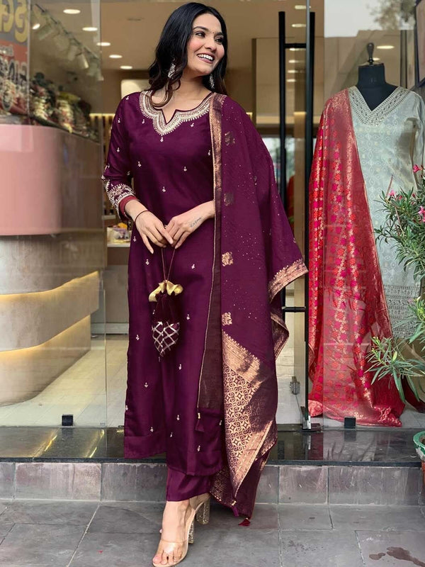 Pure Cotton Kurta Set With Zcard Dupatta