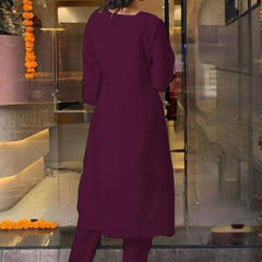 Pure Cotton Kurta Set With Zcard Dupatta