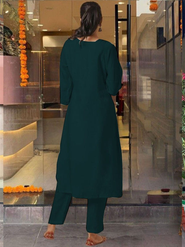 Pure Cotton Kurta Set With Zcard Dupatta