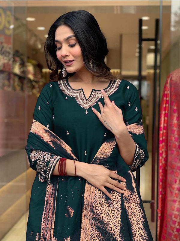 Pure Cotton Kurta Set With Zcard Dupatta