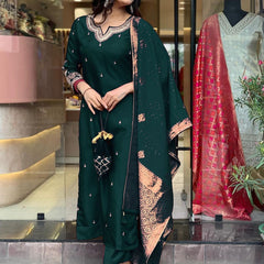 Pure Cotton Kurta Set With Zcard Dupatta