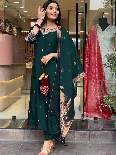 Pure Cotton Kurta Set With Zcard Dupatta