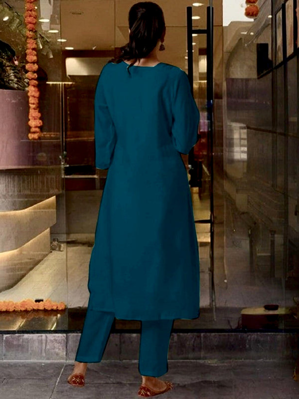 Pure Cotton Kurta Set With Zcard Dupatta