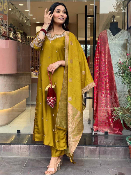 Pure Cotton Kurta Set With Zcard Dupatta