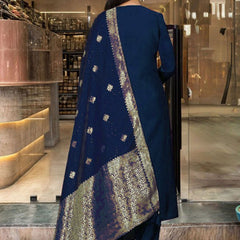 Pure Cotton Kurta Set With Zcard Dupatta
