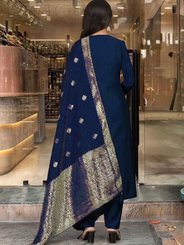 Pure Cotton Kurta Set With Zcard Dupatta