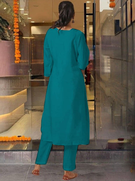 Pure Cotton Kurta Set With Zcard Dupatta