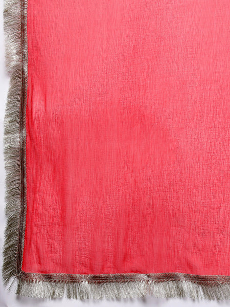 Women's Silk Blend Kurta With Pant & Nazmin Dupatta Set