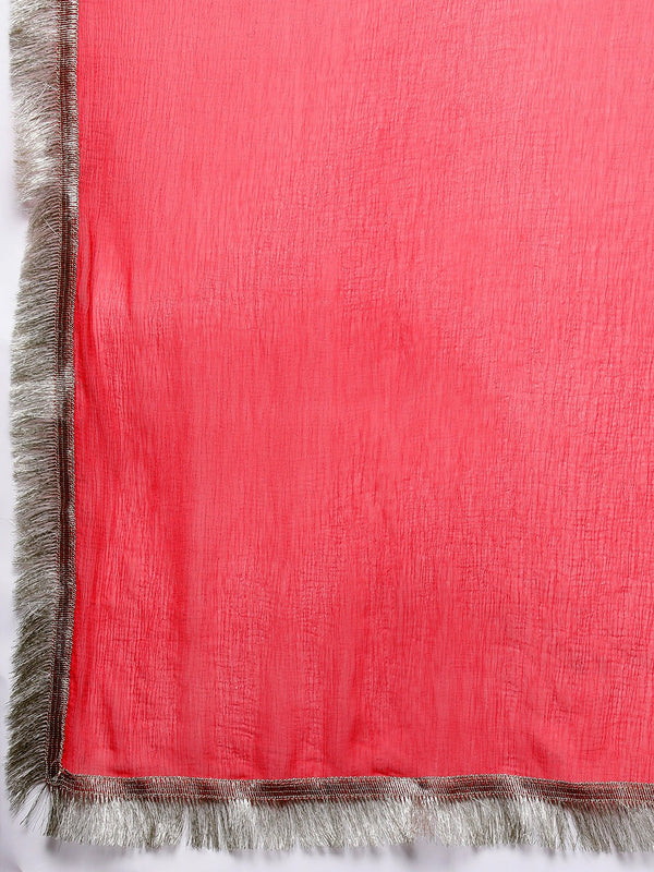 Women's Silk Blend Kurta With Pant & Nazmin Dupatta Set