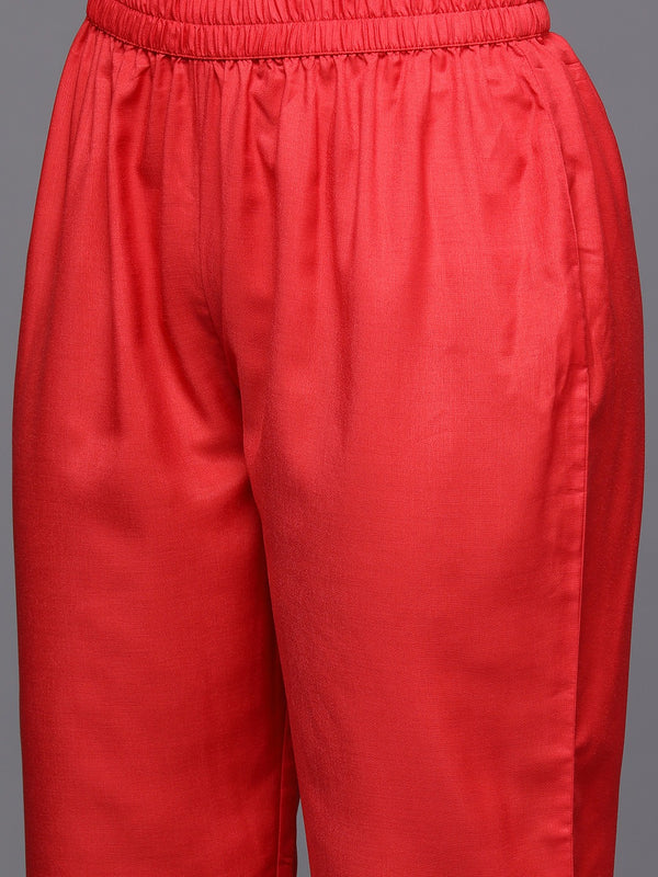 Women's Silk Blend Kurta With Pant & Nazmin Dupatta Set