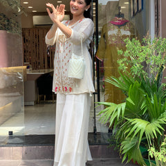 Silk Kurta Set With Silk Plazzo & Inner