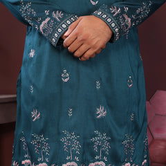 Men’s Premium Smart Silk Sequence Embroidered Kurta with Raymond Cotton Pyjama