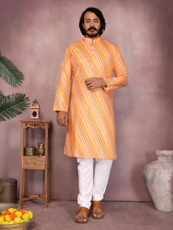 Men’s Heavy Cotton Printed Kurta Pyjama Set