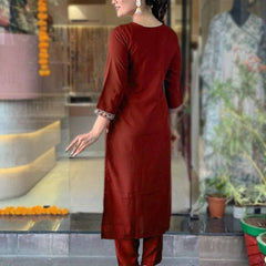 Pure Cotton Kurta Set With Zcard Dupatta