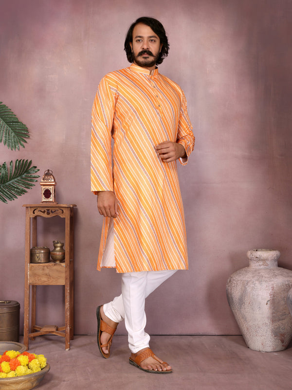Men’s Heavy Cotton Printed Kurta Pyjama Set
