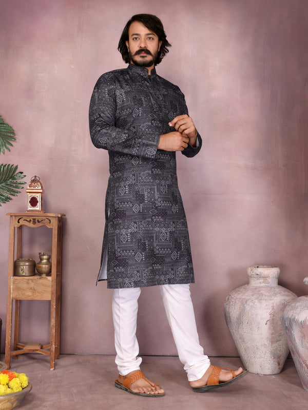 Men’s Cotton Sequence Work Kurta with Semi Cotton Chudidar