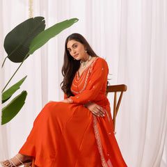 Vichitra Silk Embroidered Kurta Pant with Dupatta Set