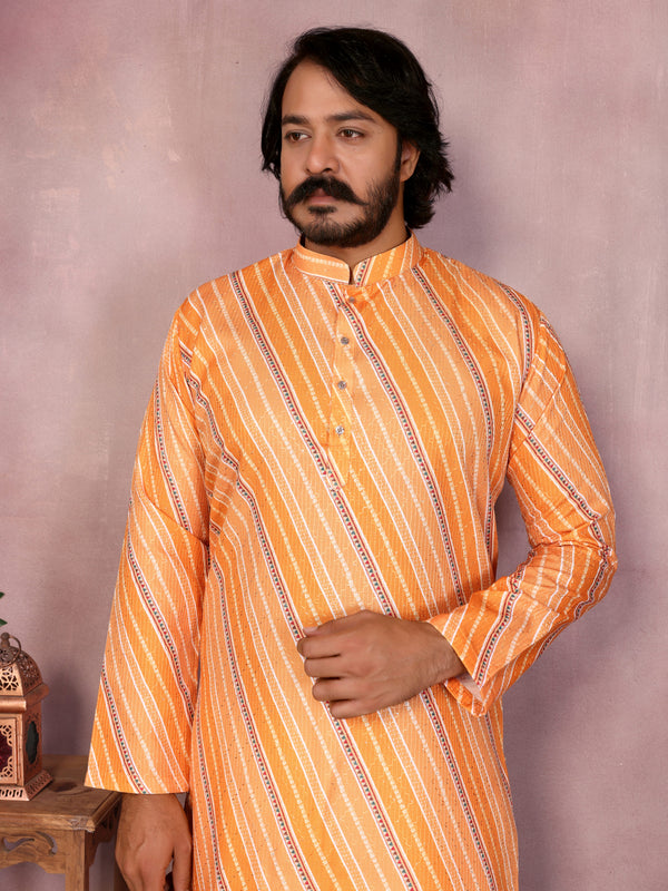 Men’s Heavy Cotton Printed Kurta Pyjama Set